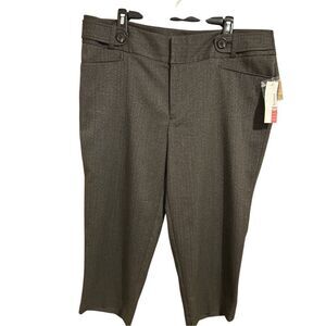 Elle Woman Women’s Size 16W Brown Tweed Dress Cropped Capri Pants NEW